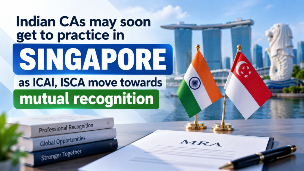 Indian CAs may soon get professional recognition in Singapore through ICAI ISCA mutual recognition