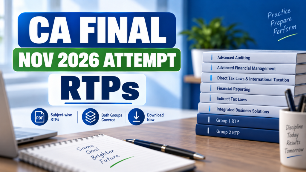 CA Final November 2026 RTP PDFs for all subjects