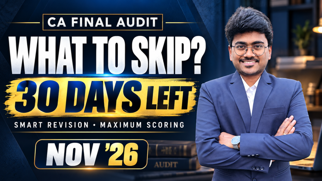 CA Final Audit November 2026 30 days preparation strategy and A B C chapter priority