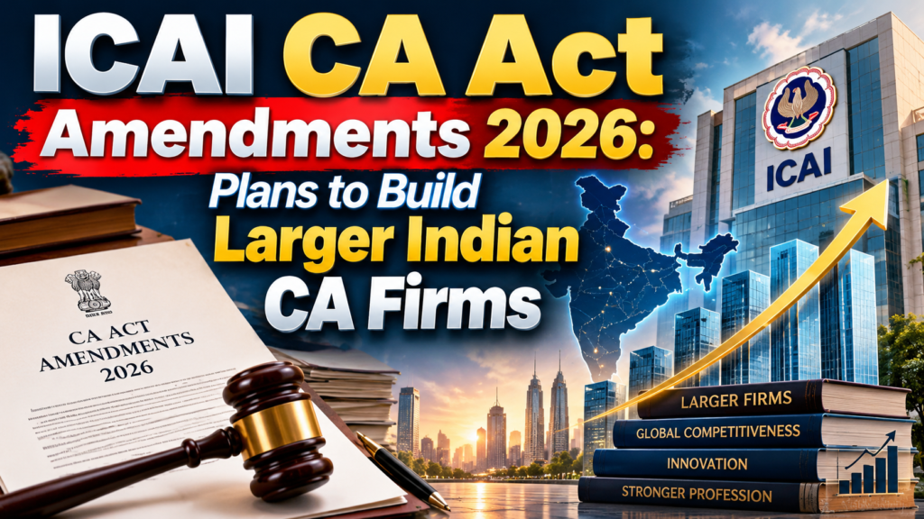 ICAI CA Act Amendments 2026 – proposed reforms to build larger Indian CA firms